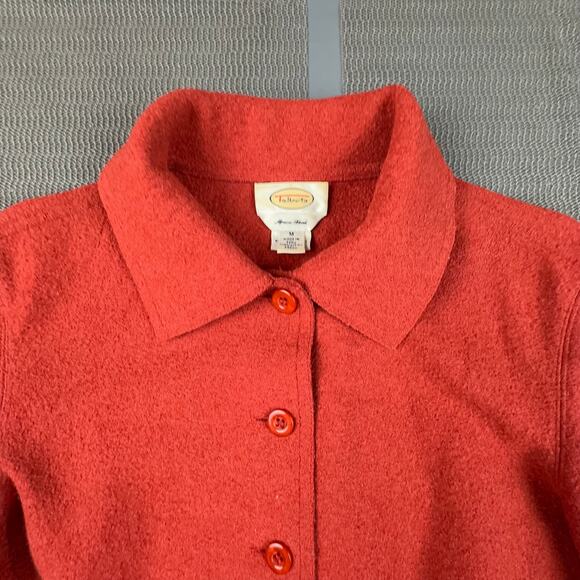 Talbots Alpaca Wool Blend Red Jacket Zip Pockets Medium Made in Peru - Picture 3 of 6